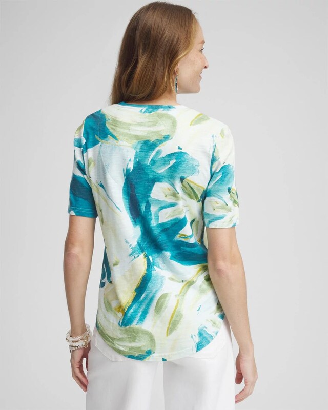 Watercolor Notch Neck Tee - image 3